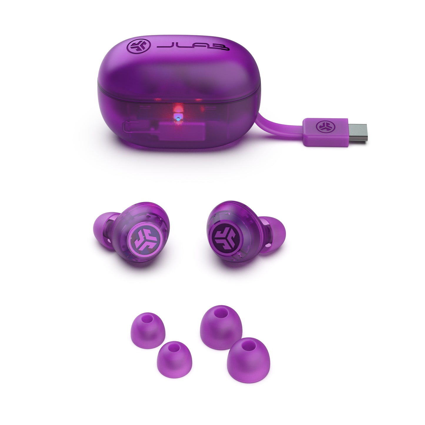 Go Pop ANC True Wireless Earbuds Transparent Purple