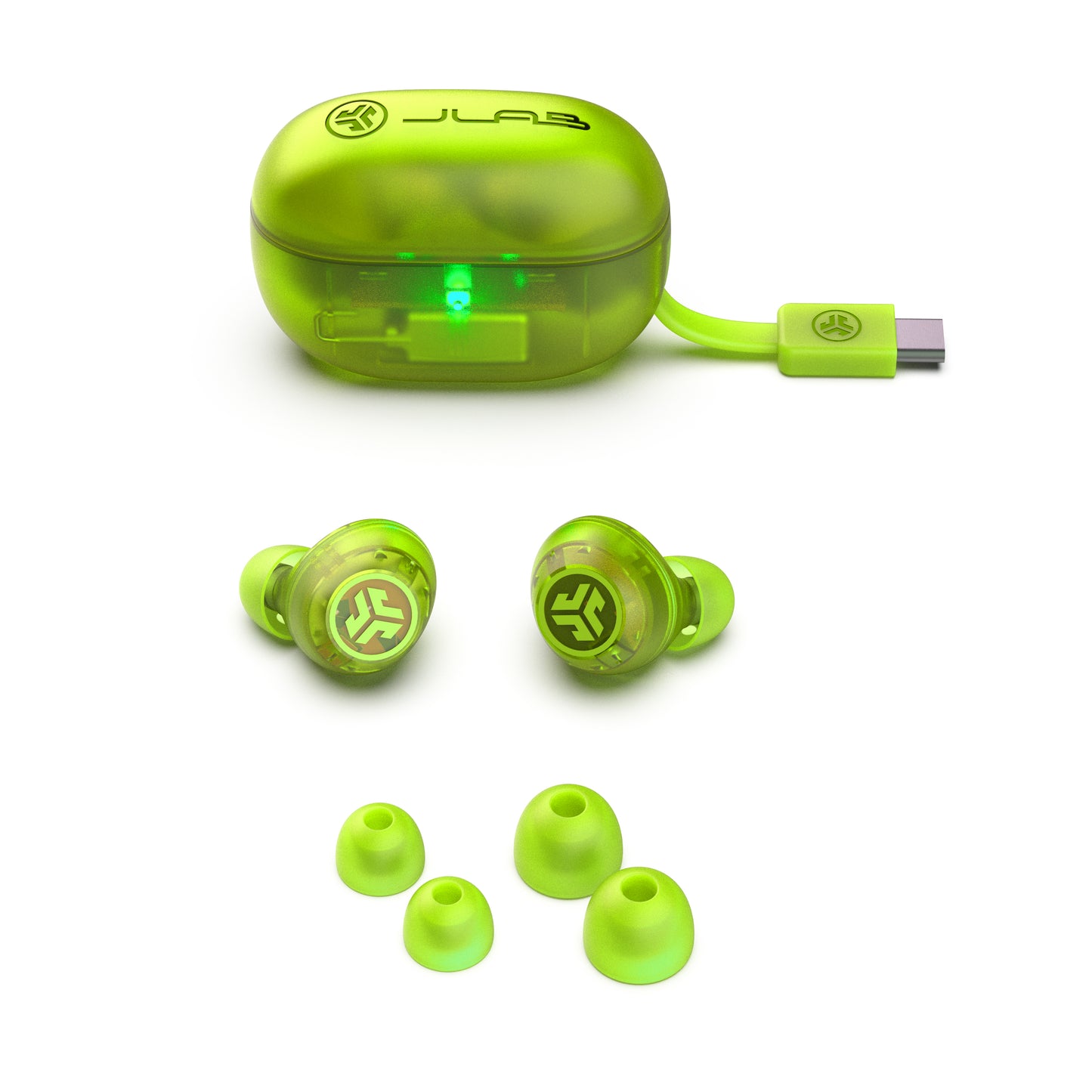 Go Pop ANC True Wireless Earbuds Transparent Neon Green