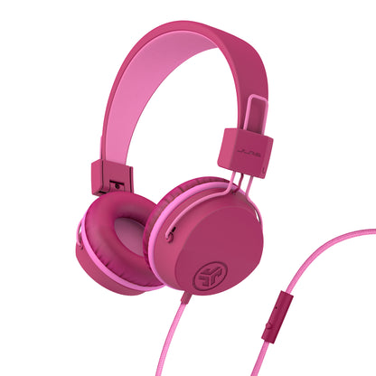 JBuddies Studio On-Ear Kids Wired Headphones Dark Pink