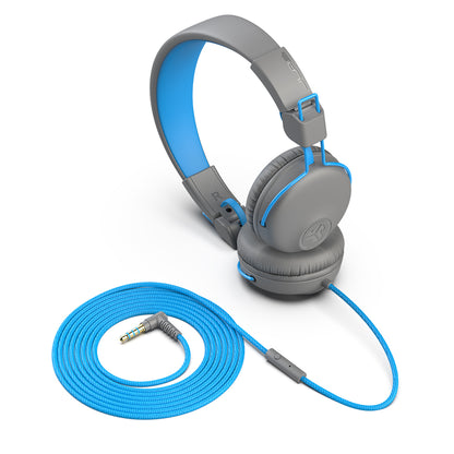 JLab Studio On-Ear Wired Headphones Graphite/Blue